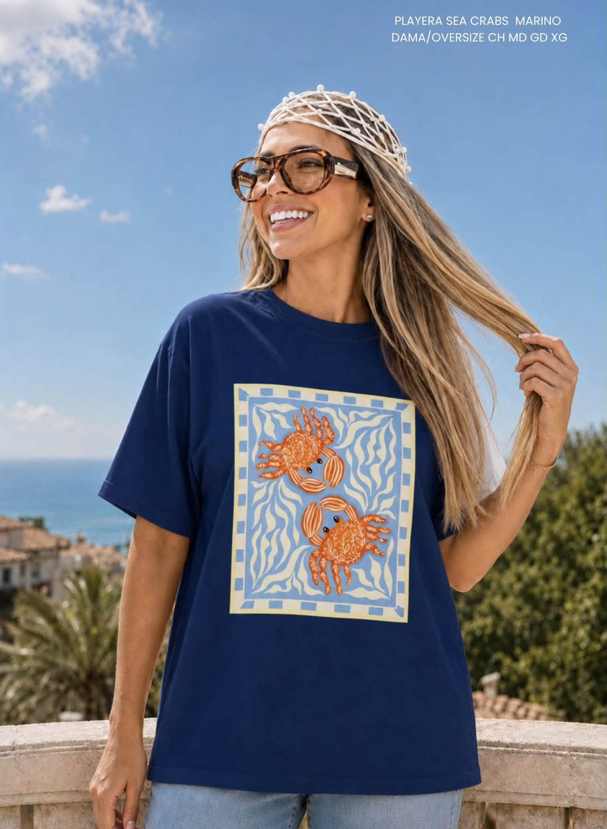 PLAYERA SEA CRABS MARINO