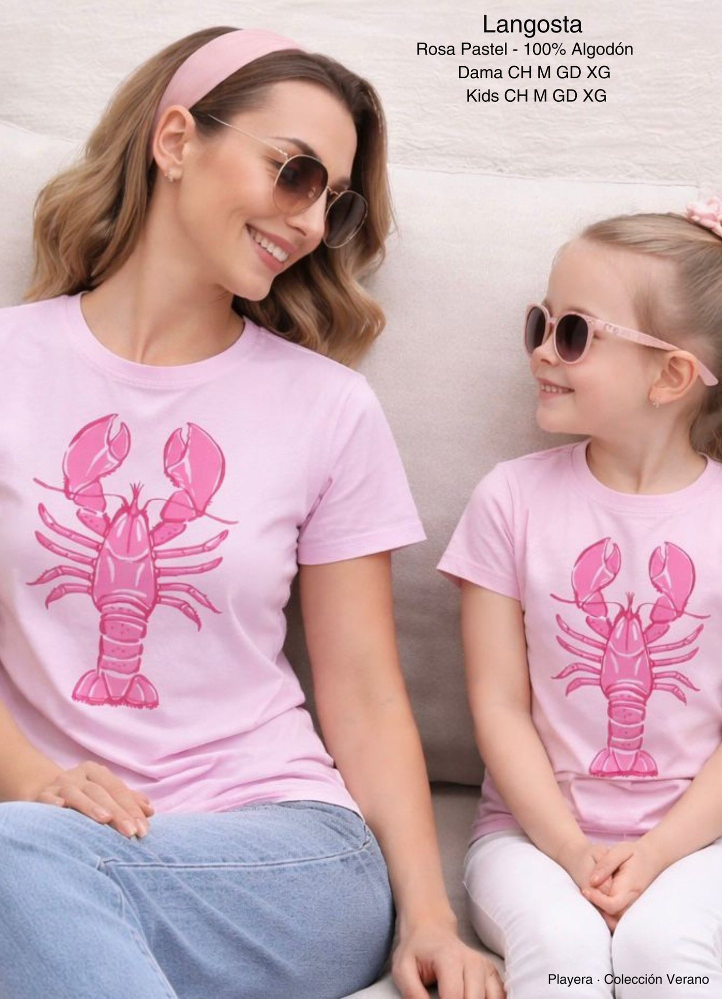 PLAYERA LANGOSTA DAMA ROSA