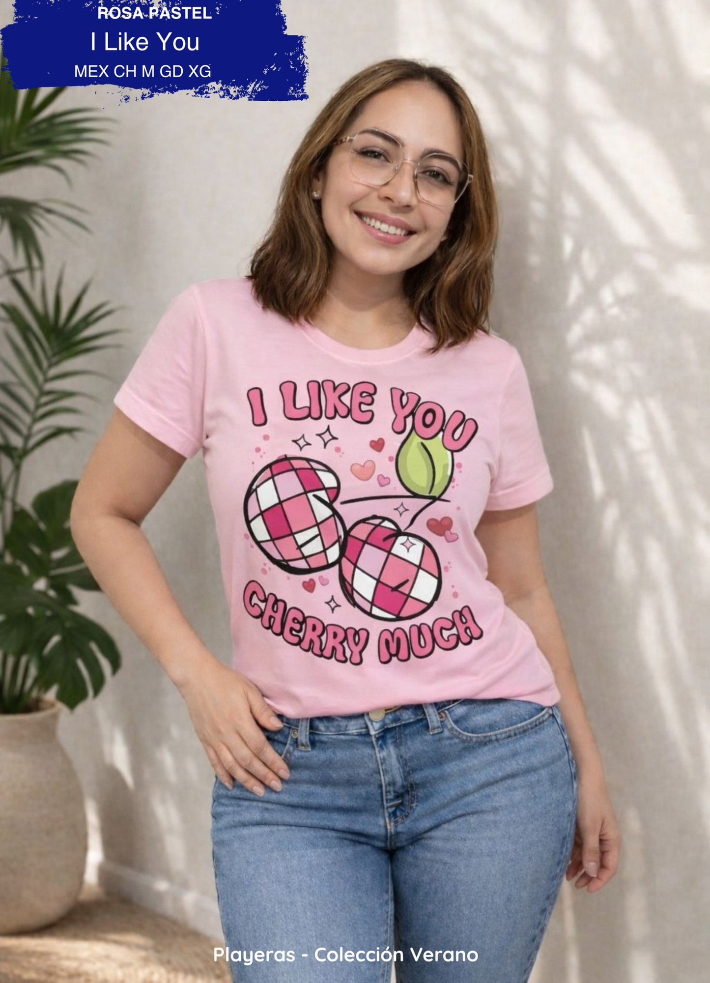 PLAYERA I LIKE YOU ROSA