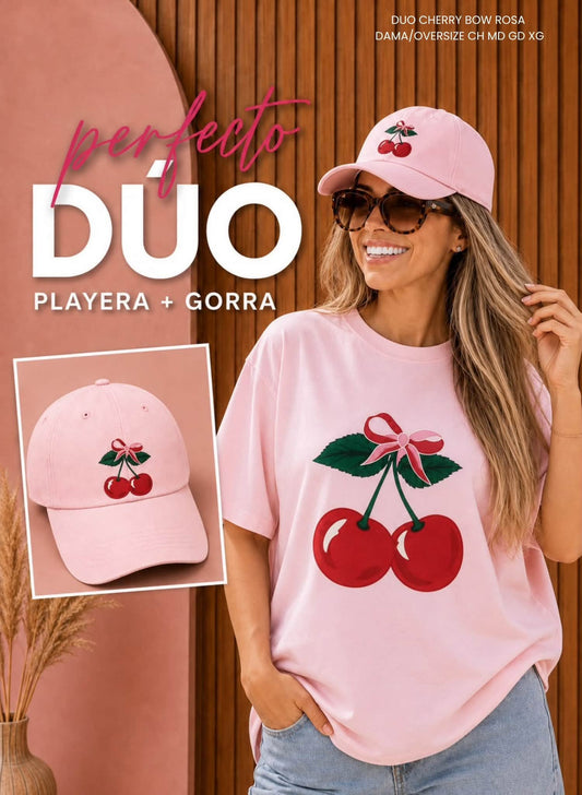 DUO CHERRY BOW ROSA