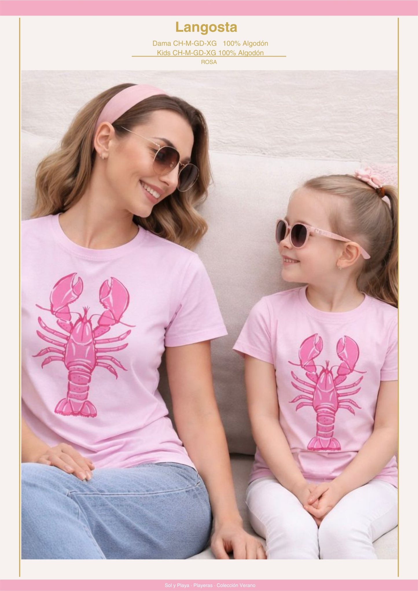 PLAYERA LANGOSTA KIDS ROSA