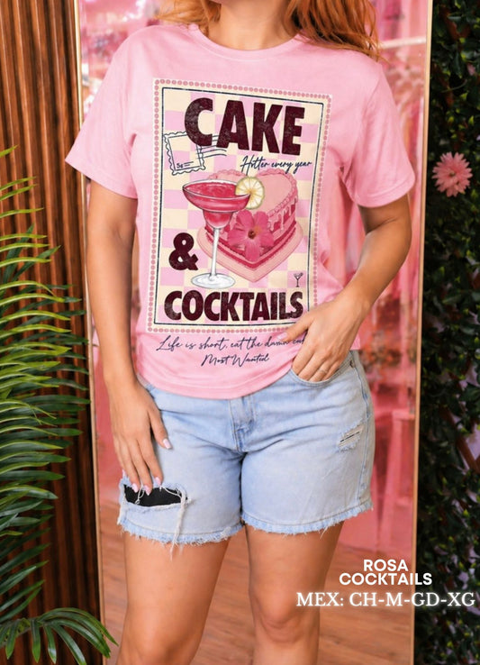 PLAYERA COCKTAILS ROSA