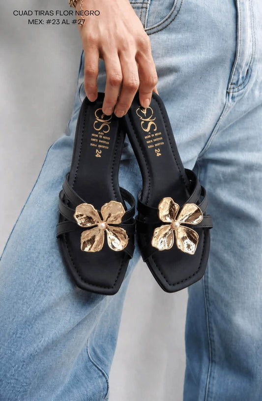 CUAD TIRAS FLOR NEGRO