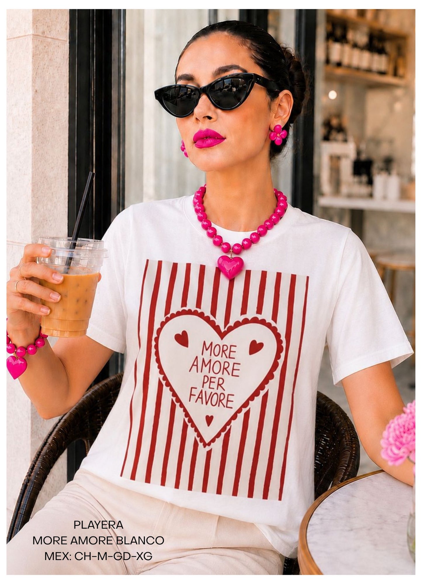 PLAYERA MORE AMORE BLANCO