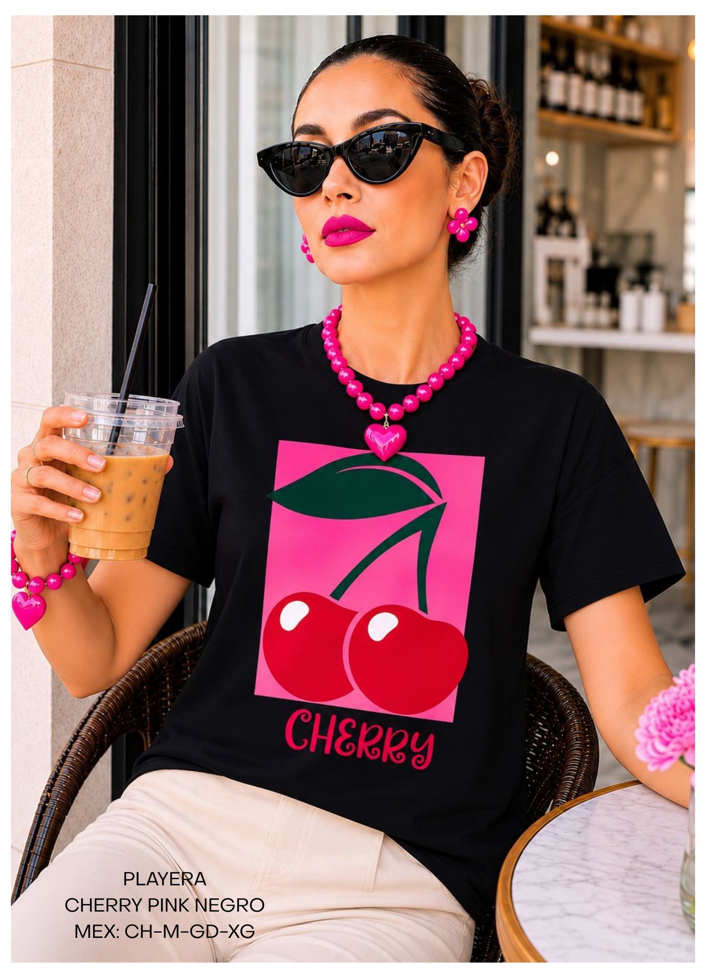 PLAYERA PINK NEGRO
