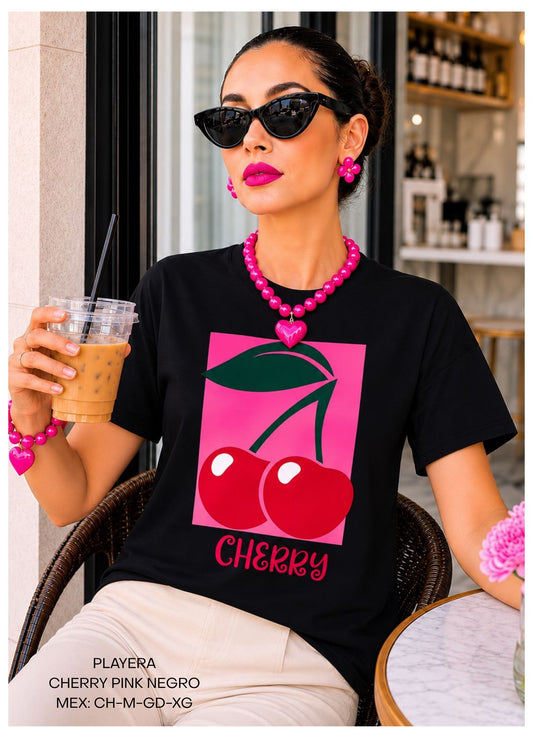 PLAYERA PINK NEGRO