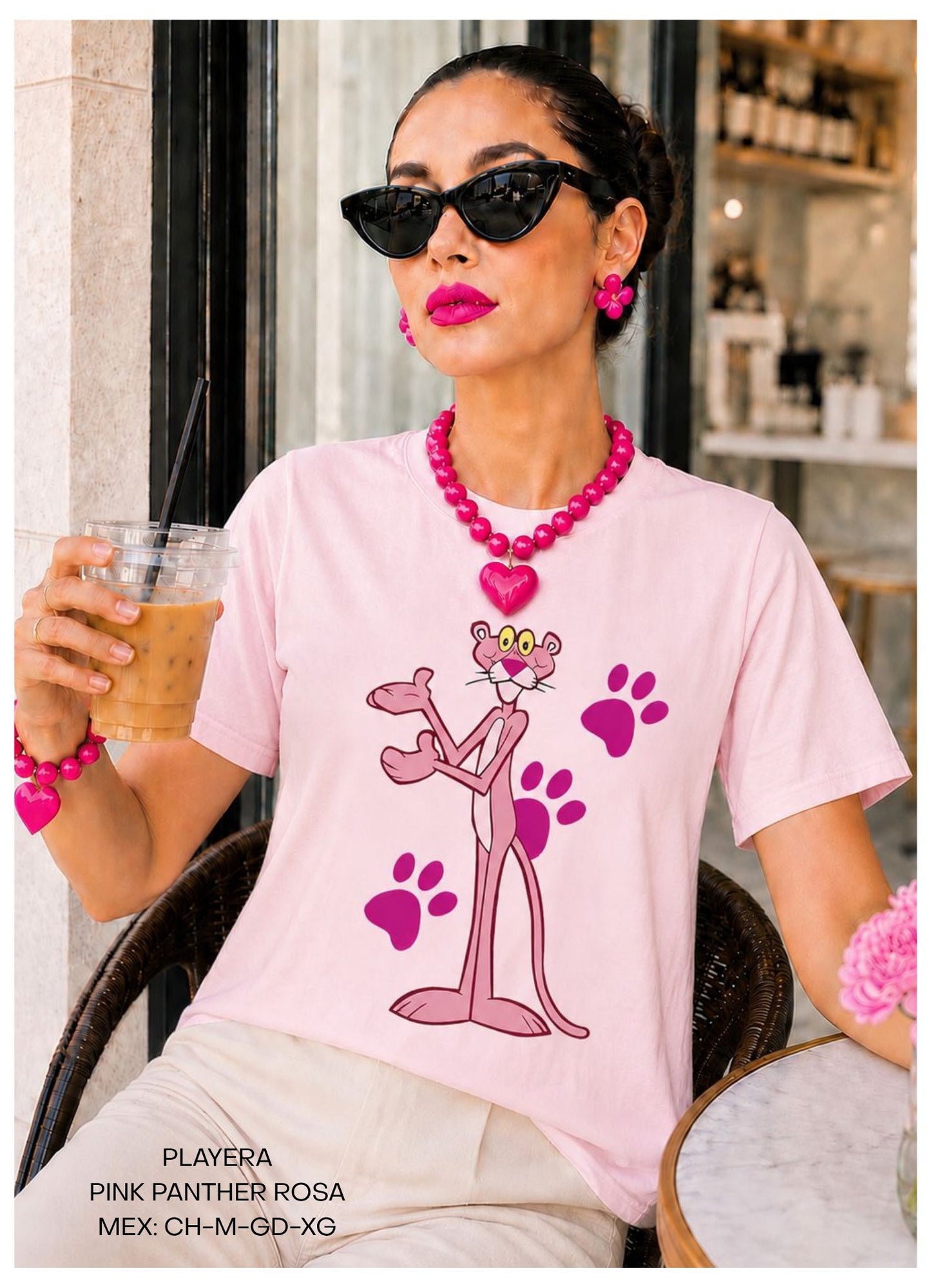 PLAYERA PINKPANTHER ROSA