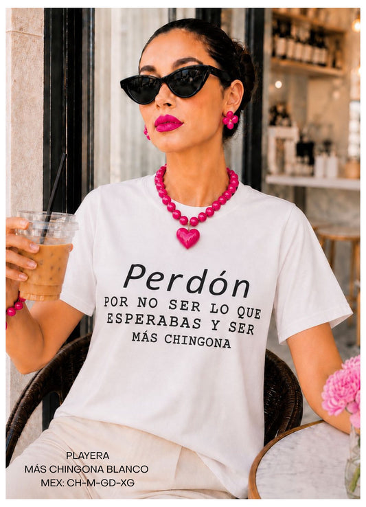 PLAYERA MAS CHINGONA BLANCO