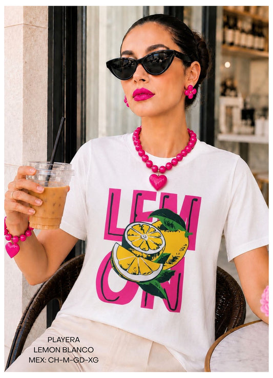 PLAYERA LEMON BLANCO