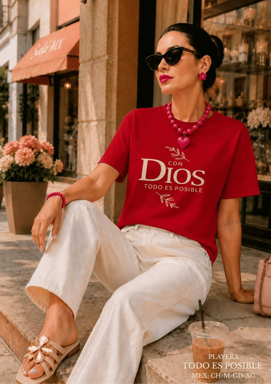 PLAYERA TODO ES POSIBLE ROJO