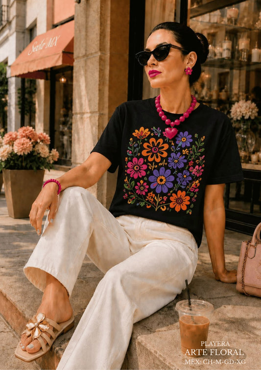 PLAYERA ARTE FLORAL