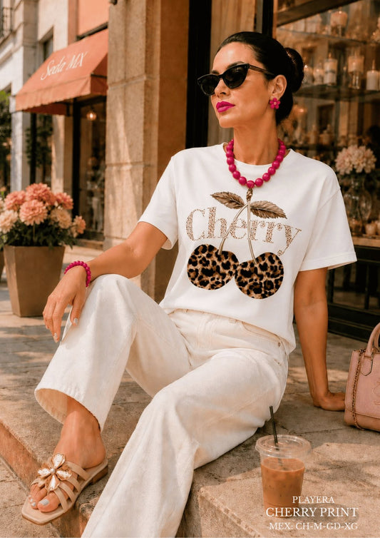 PLAYERA CHERRY PRINT
