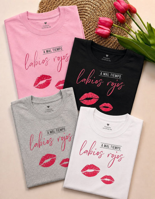 PLAYERA LABIOS ROJOS