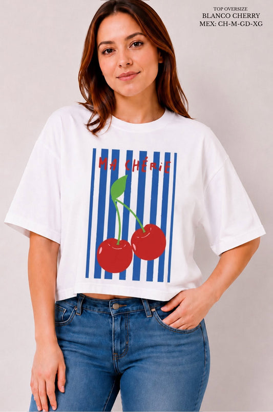 PLAYERA COP OVER BLANCO CHERRY
