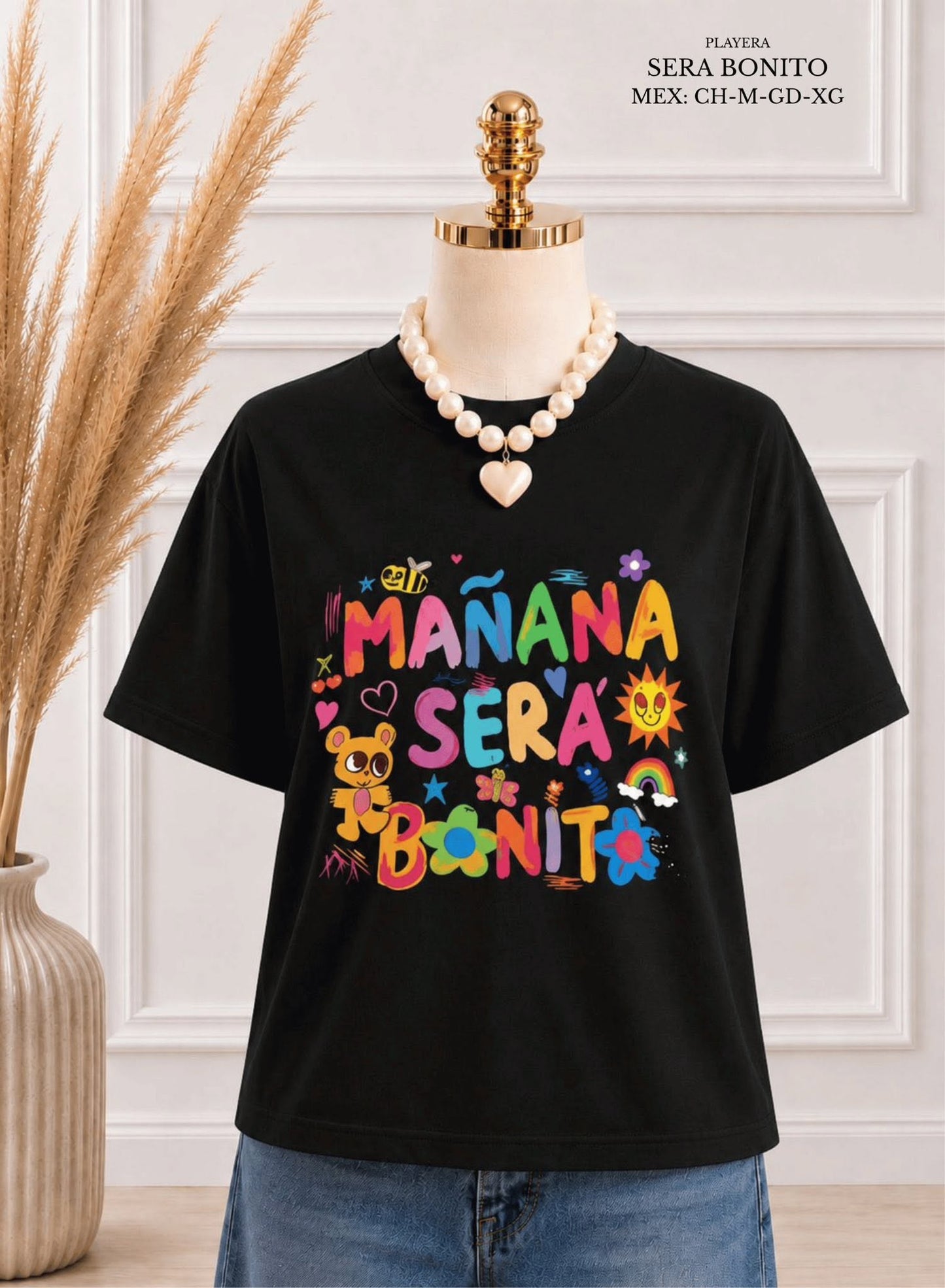 PLAYERA MAÑANA SERA BONITO NEGRO