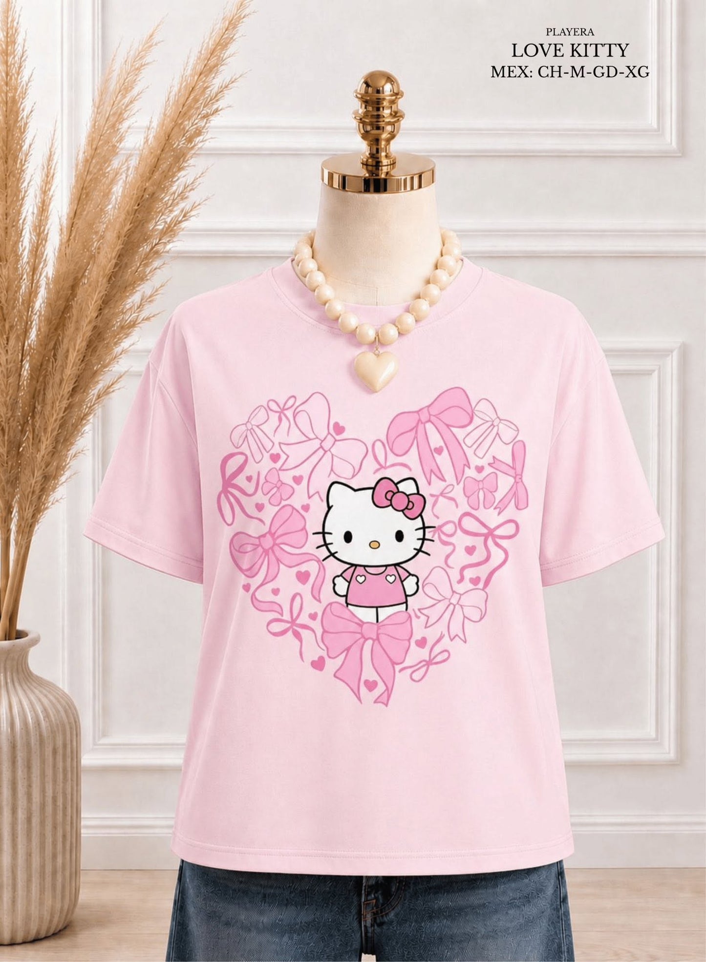 PLAYERA LOVE KITTY  ROSA