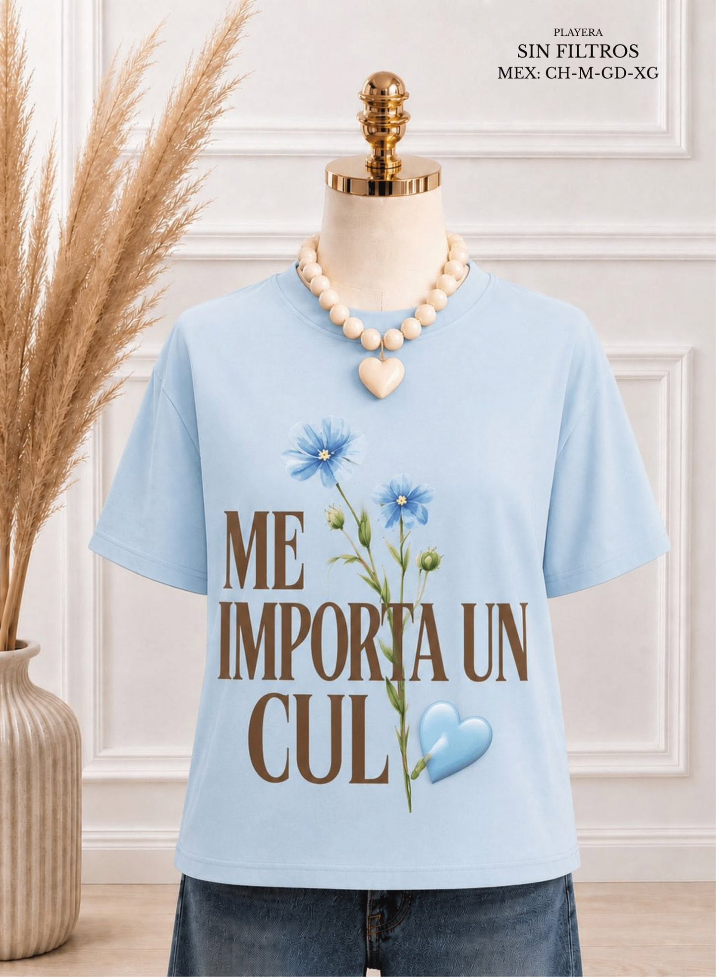 PLAYERA SIN FILTROS CIELO