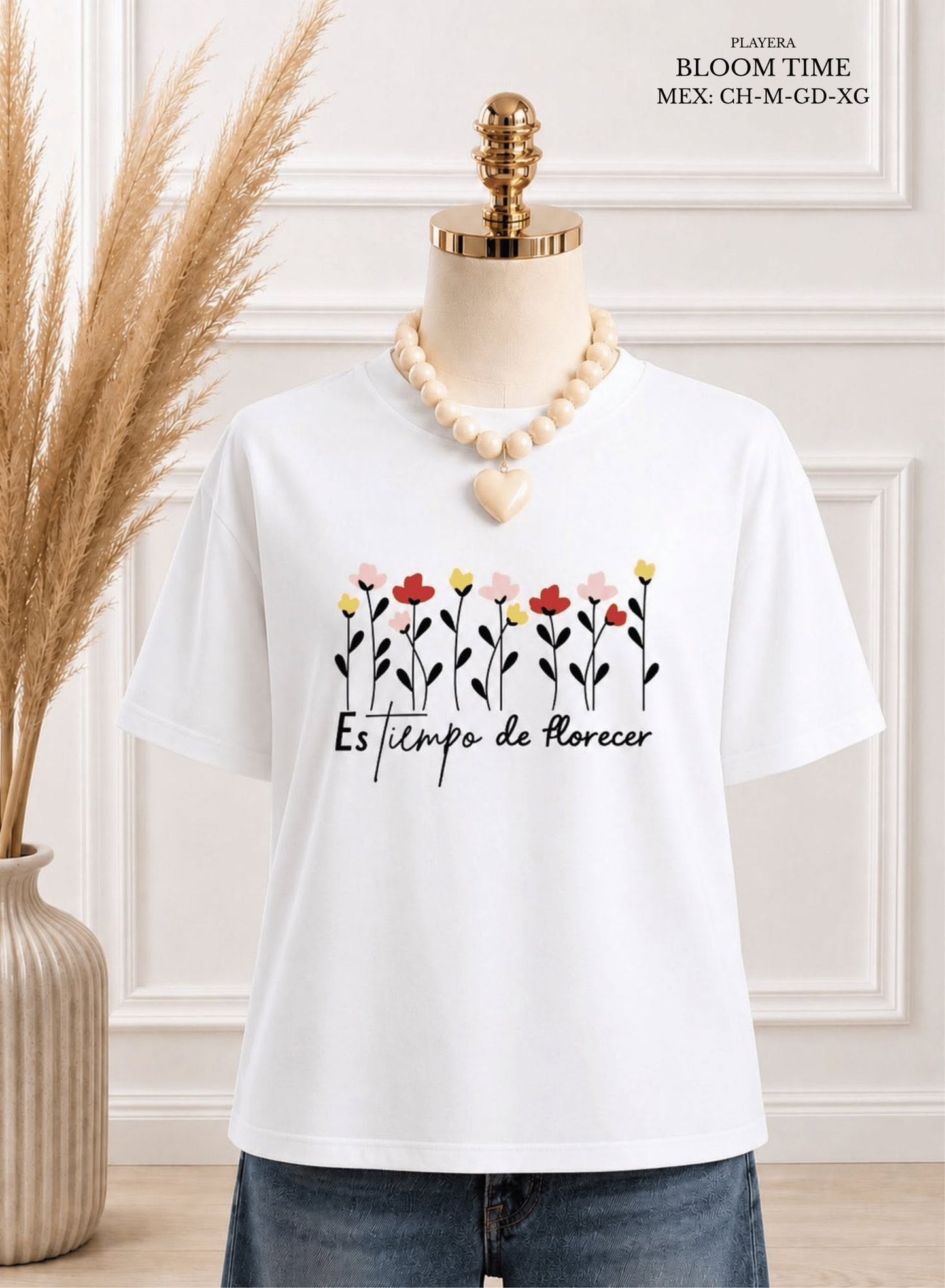 PLAYERA BLOOM TIME BLANCO