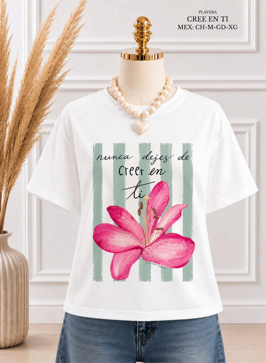 PLAYERA CREE EN TI BLANCO