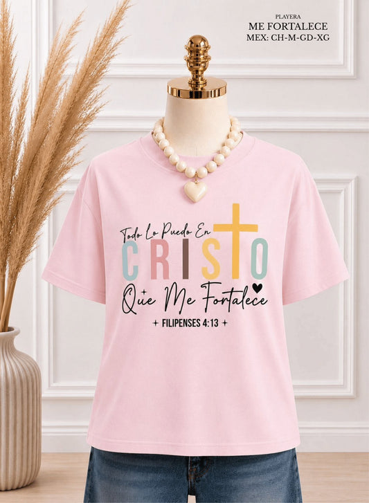 PLAYERA ME FORTALECE ROSA
