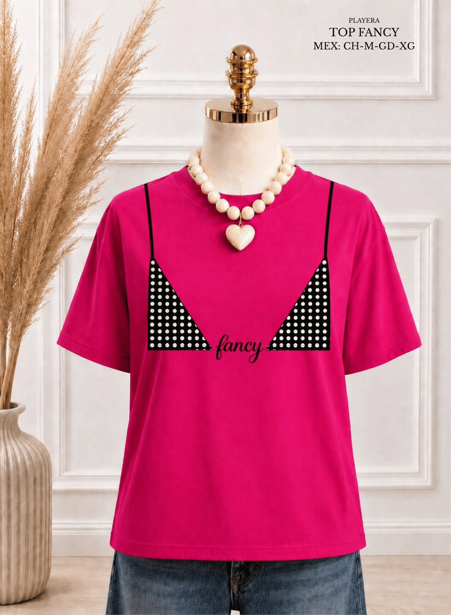 PLAYERA TOP FANCY FUCSIA