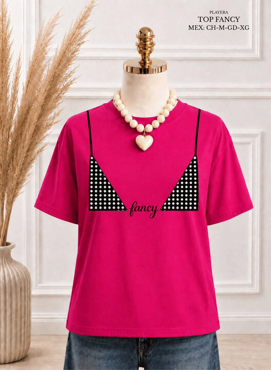 PLAYERA TOP FANCY FUCSIA