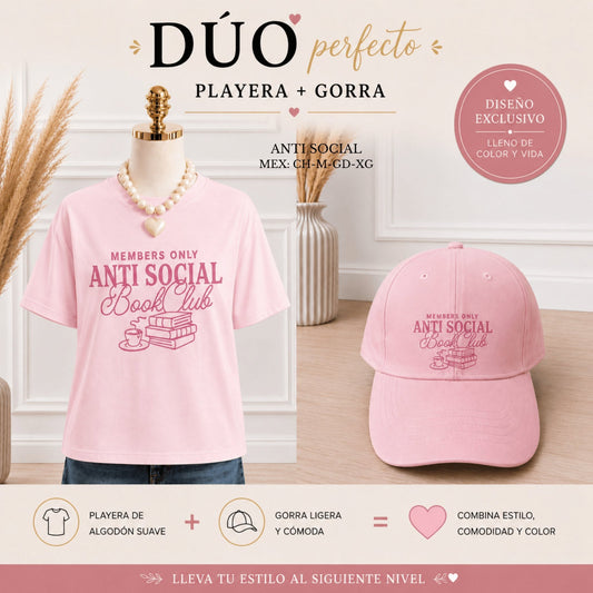 DUO ANTI SOCIAL ROSA (PLAYERA+GORRA)