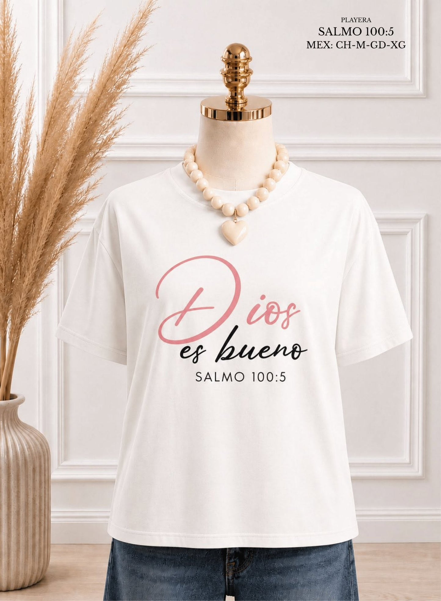 PLAYERA SALMO 100:5 BLANCO