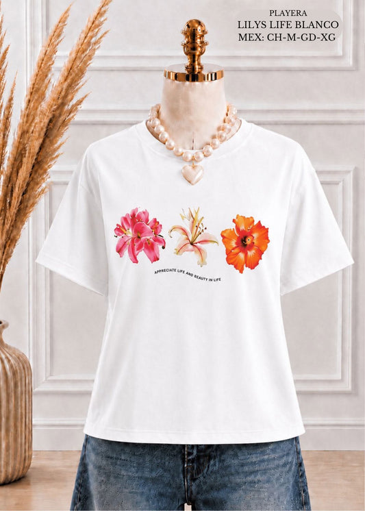 PLAYERA LILYS LIFE BLANCO