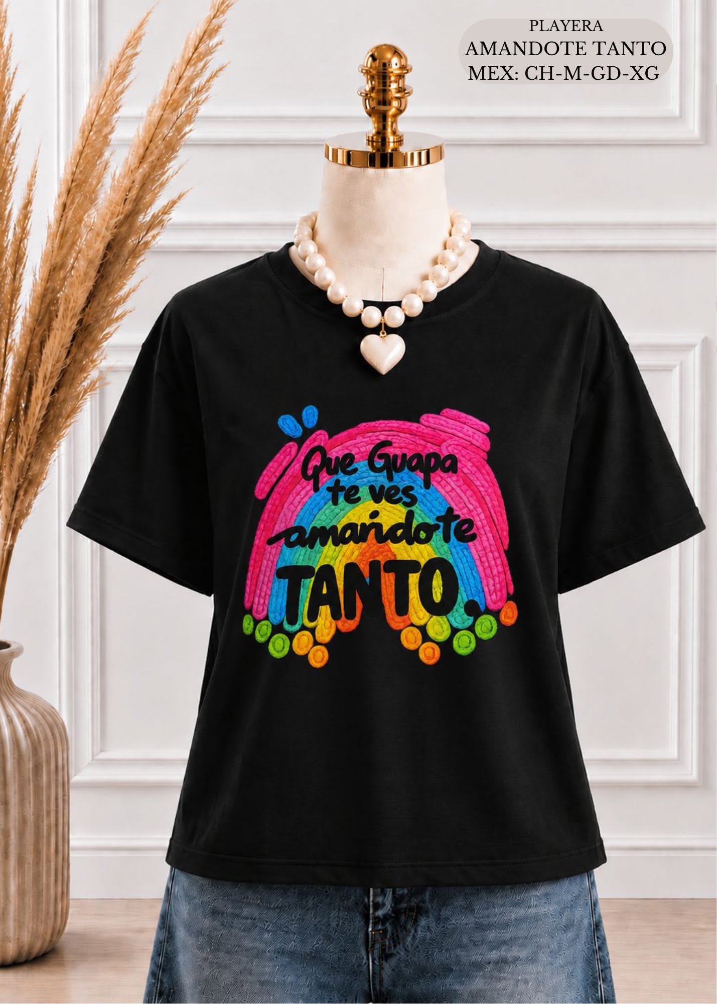 PLAYERA AMANDOTE TANTO NEGRO