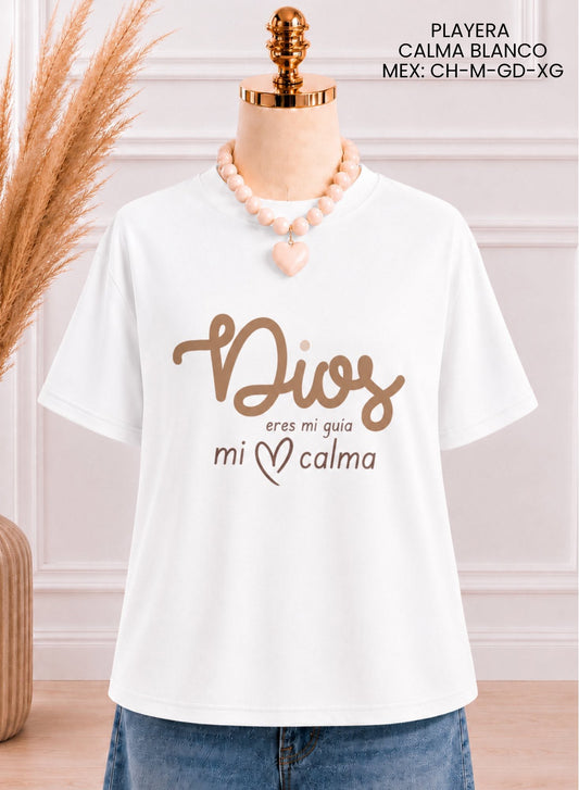 PLAYERA CALMA BLANCO