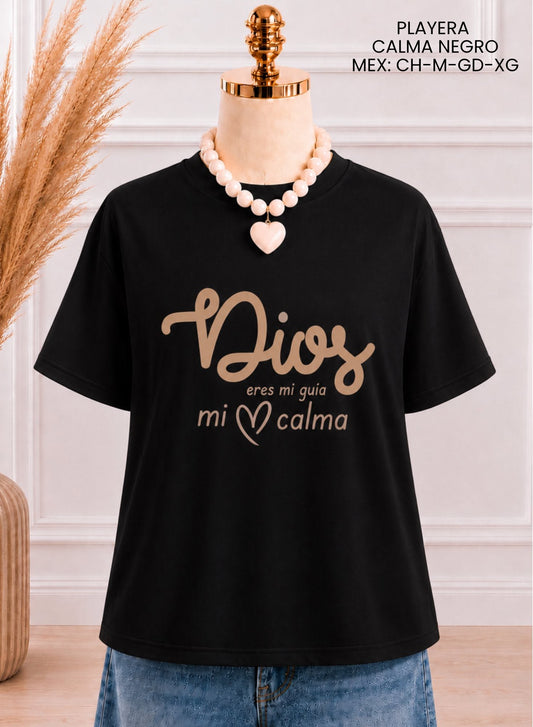PLAYERA CALMA NEGRO