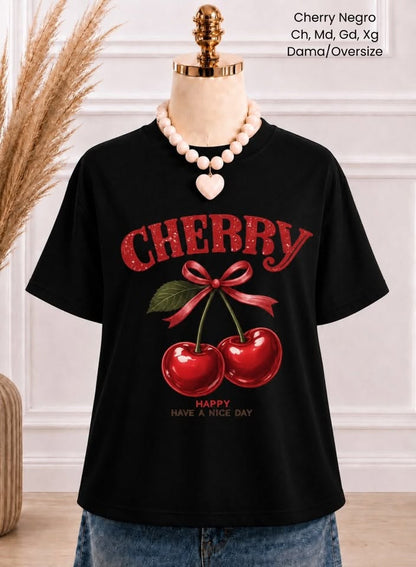 PLAYERA CHERRY NEGRO