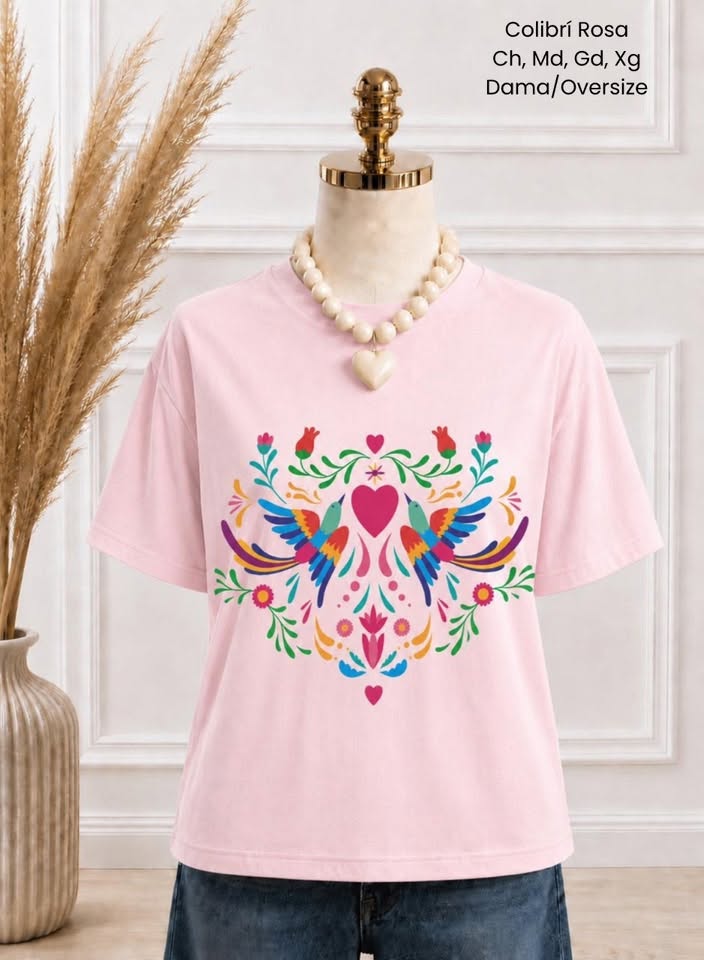 PLAYERA COLIBRI ROSA