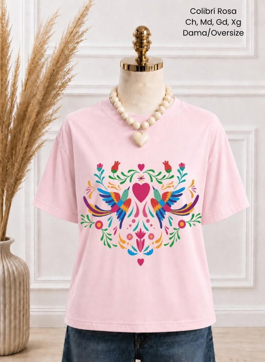 PLAYERA COLIBRI ROSA