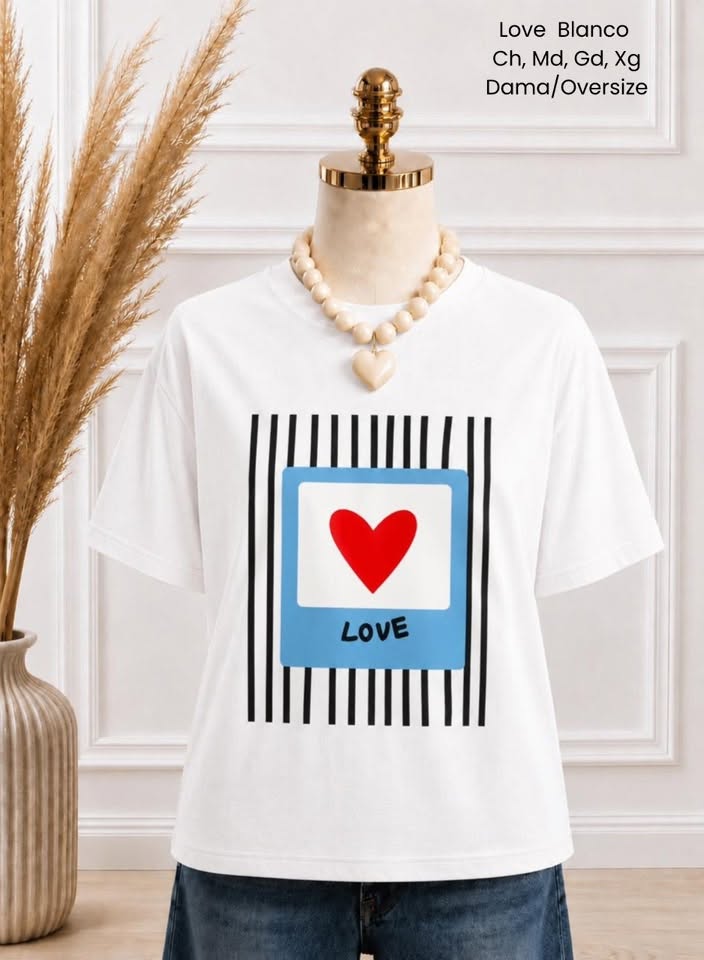 PLAYERA LOVE BLANCO
