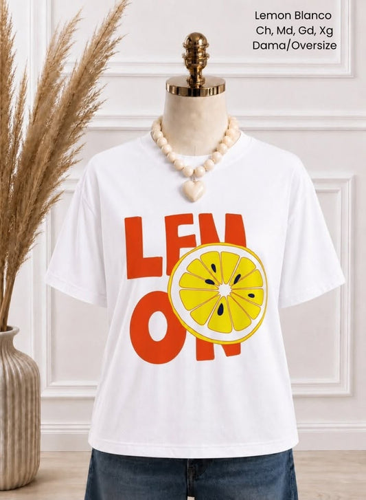 PLAYERA LEMON BLANCO