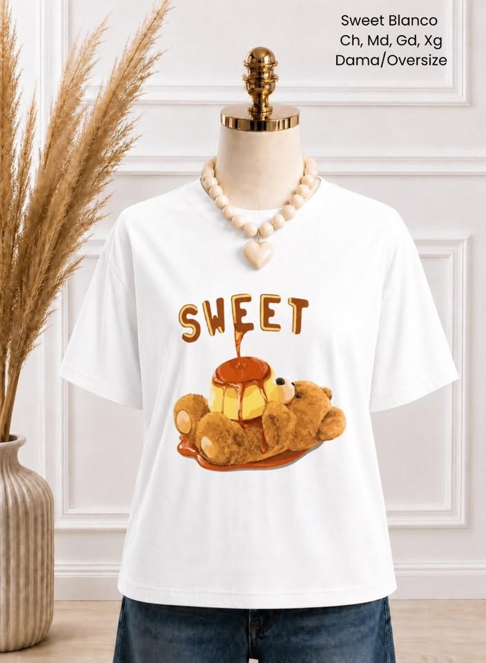 PLAYERA SWEET BLANCO