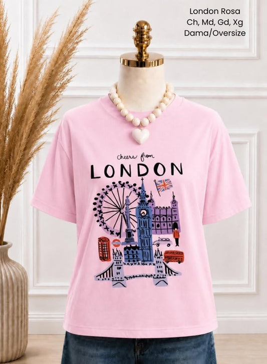 PLAYERA LONDON ROSA