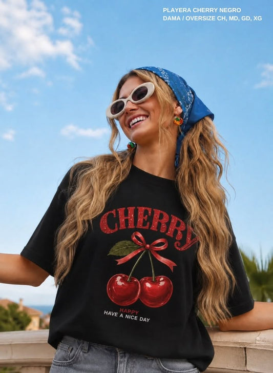 PLAYERA CHERRY NEGRO