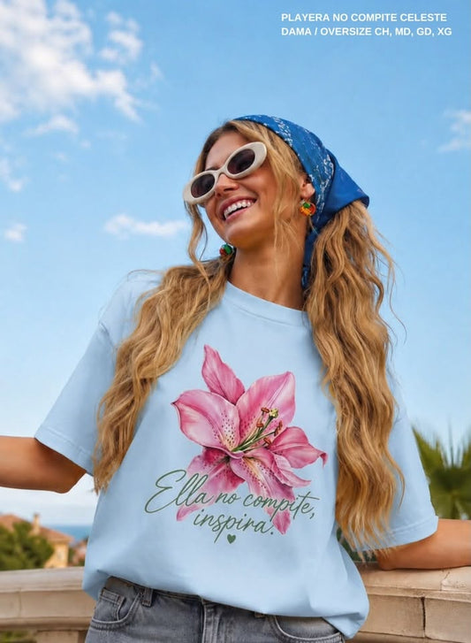 PLAYERA NO COMPITE CELESTE