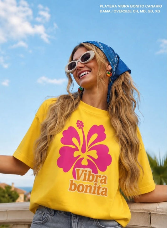 PLAYERA VIBRA BONITA CANARIO