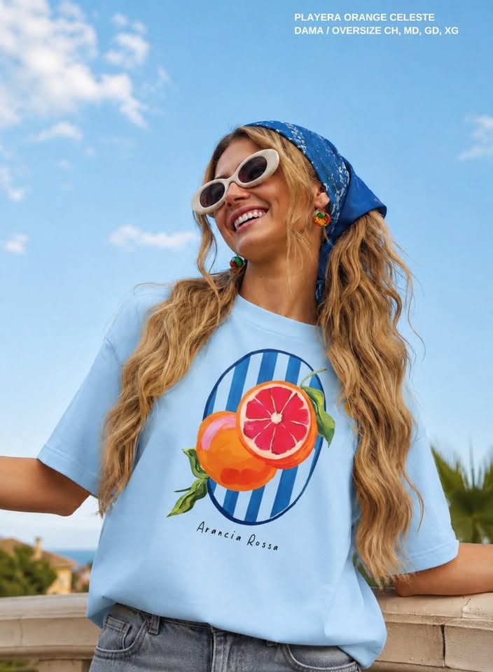 PLAYERA ORANGE CELESTE