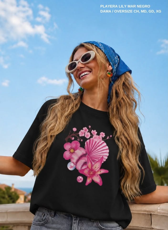 PLAYERA LILY MAR NEGRO