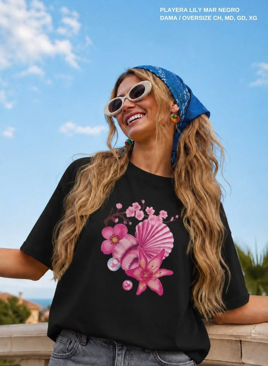 PLAYERA LILY MAR NEGRO