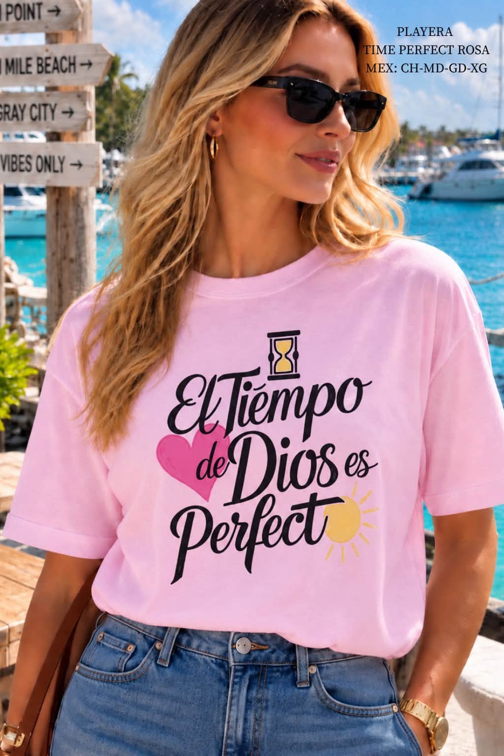 PLAYERA TIME PERFECT ROSA