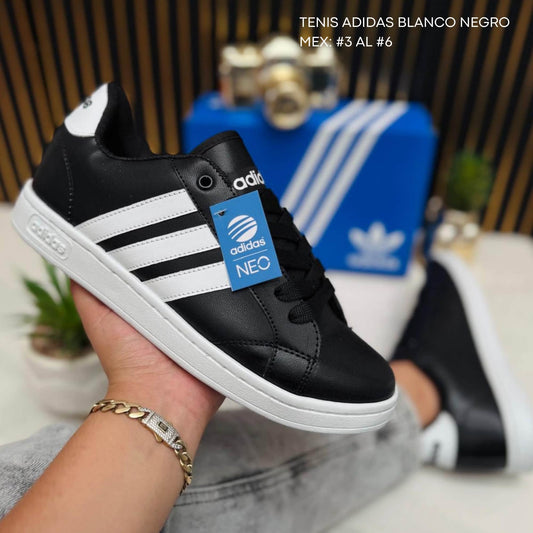 TENIS ADIDAS BLANCO NEGRO
