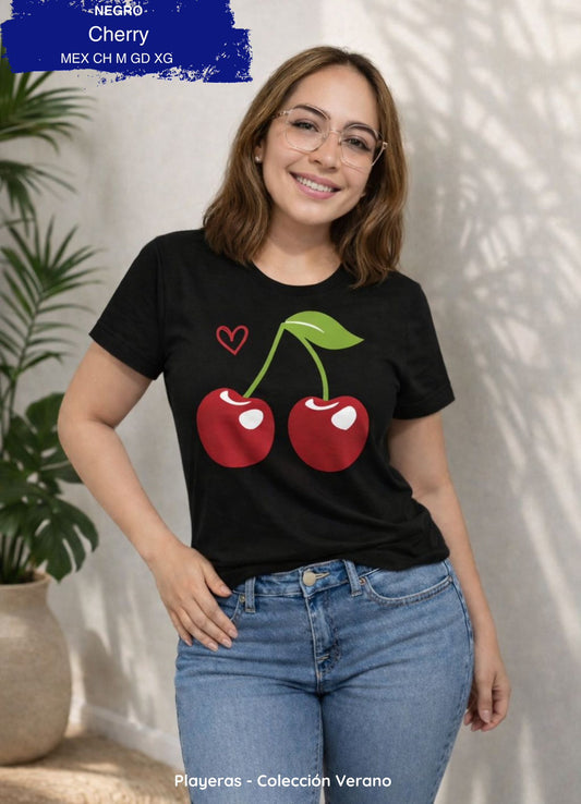 PLAYERA CHERRY NEGRO