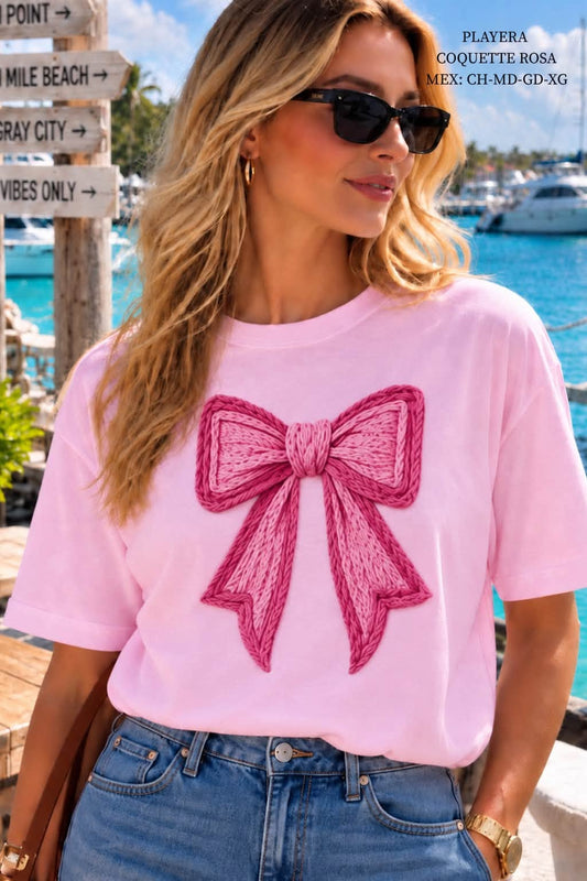 PLAYERA COQUETTE ROSA
