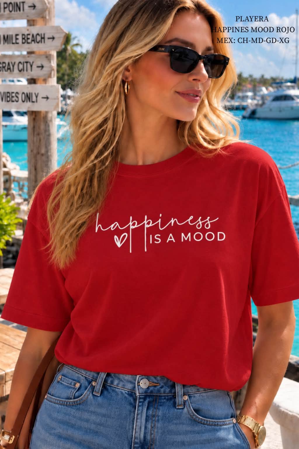 PLAYERA HAPPONES MOOD ROJO